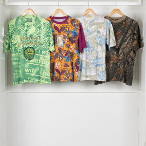 four vintage european t-shirts for man in different colors