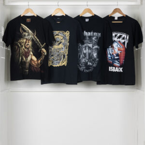 four vintage animal and heavy metal t-shirts
