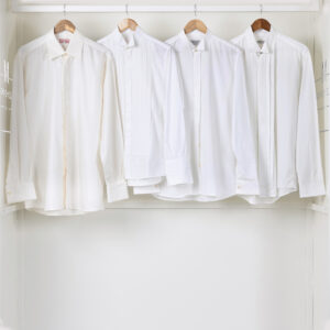 four vintage white smoking shirts for man