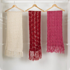 three vintage wool scarves