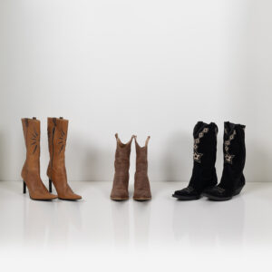 three vintage camperos boots