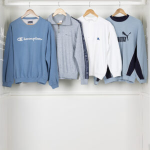 four vintage round neck sport branded sweatshirt